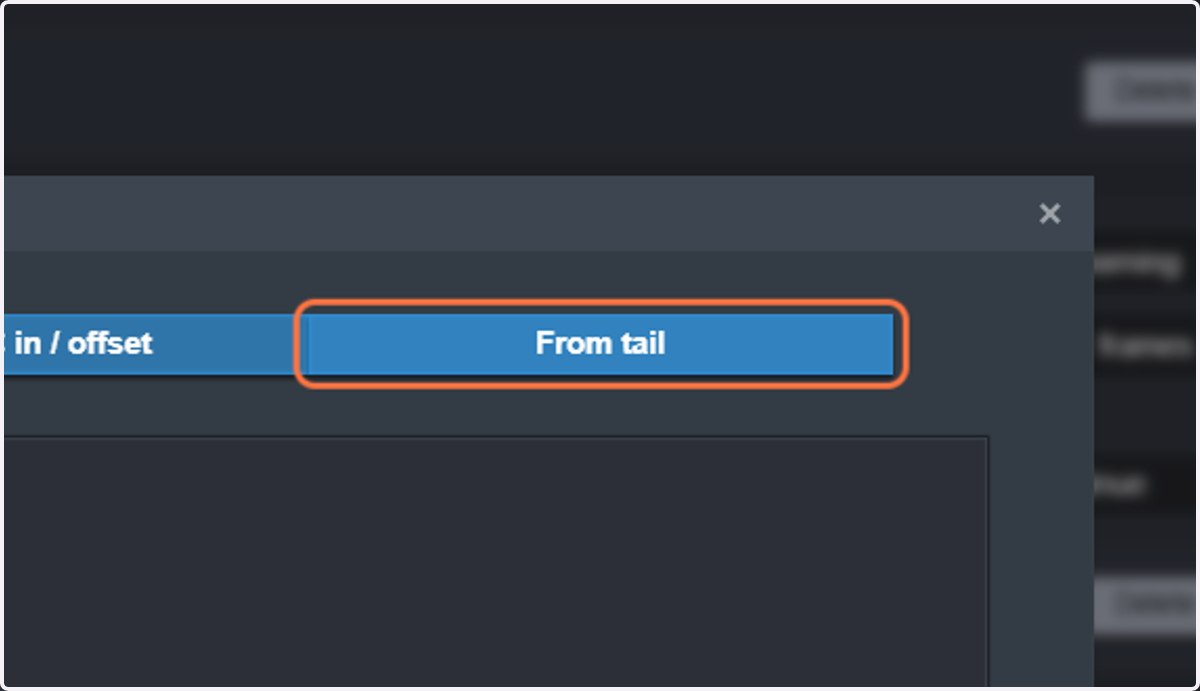 Click on From tail.