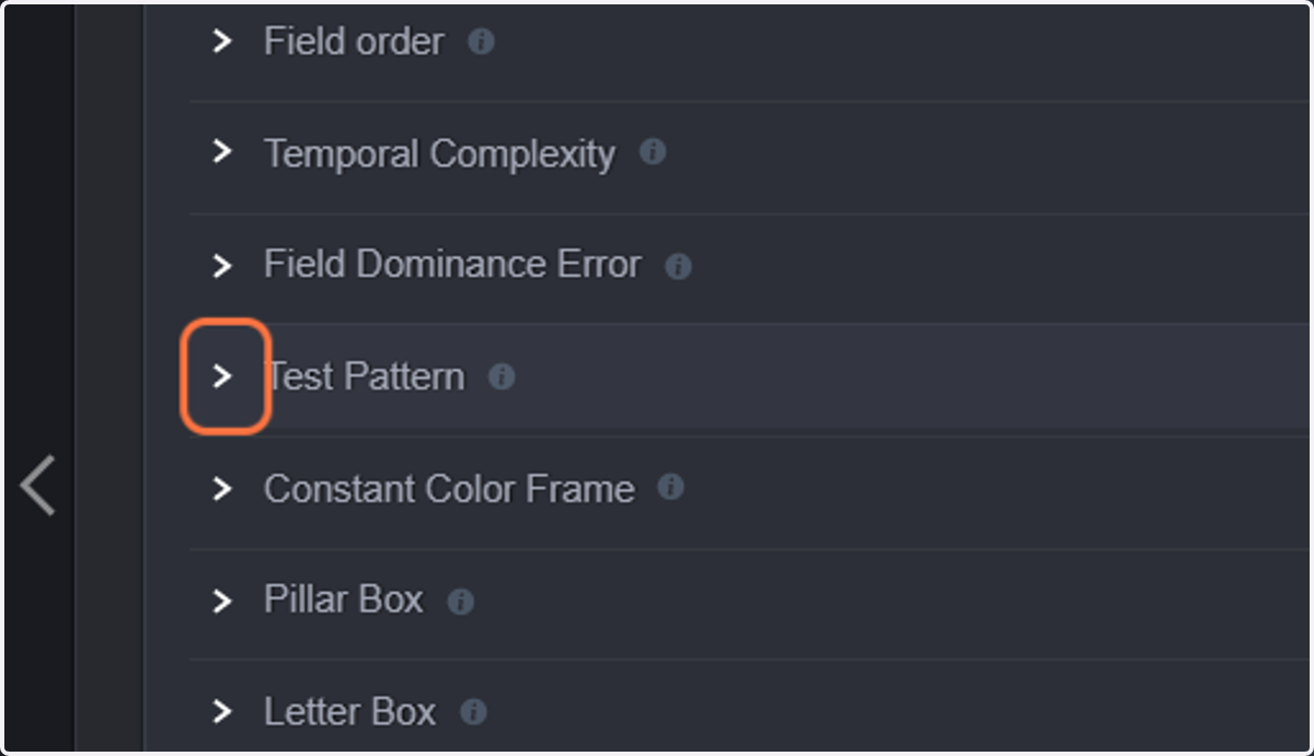 Now we want to detect whether we have 75% of color bars from 00:58:30:00 and 00:58:50:00. So now Click on Test Pattern.