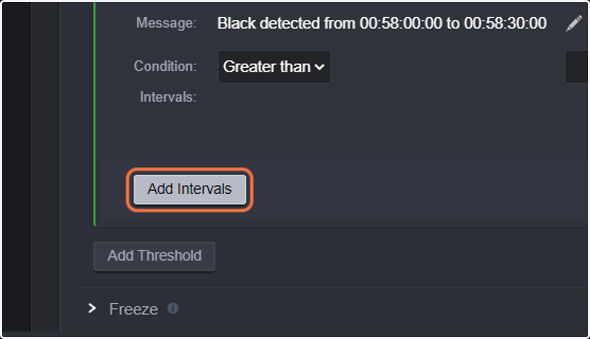 Click on Add Intervals.