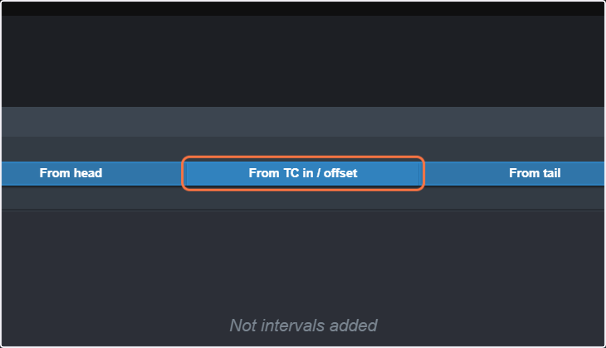Click on From TC in / offset.