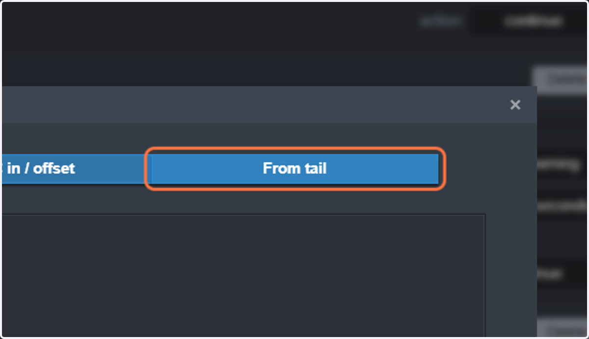 Click on From tail.