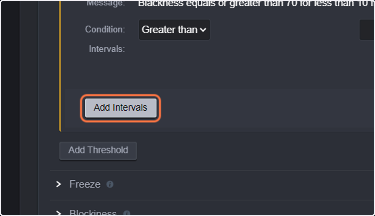 Click on Add Intervals.