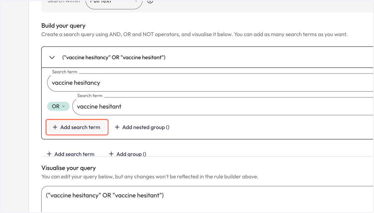 Continue to add all your variant search terms following the previous 3 steps.