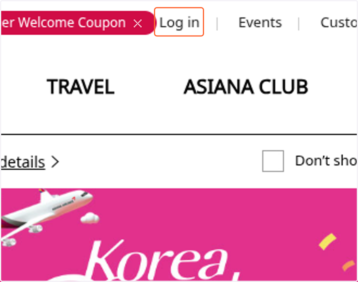 Click on Log in