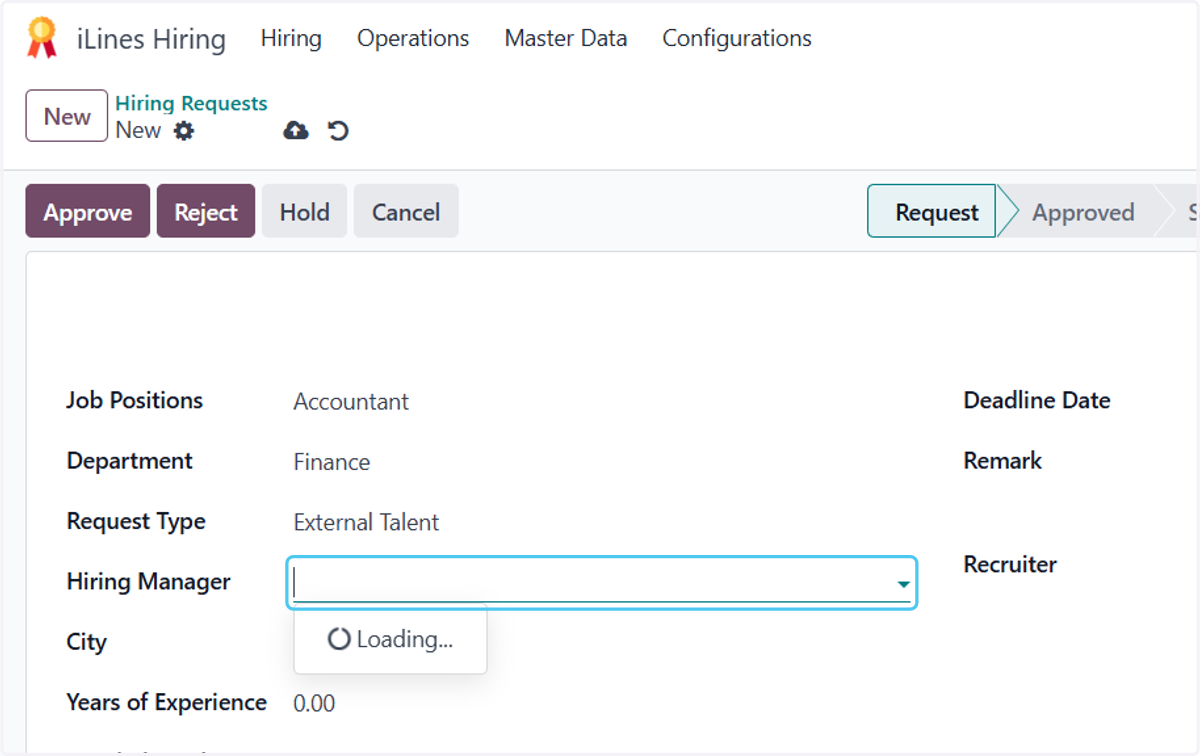 Click on Hiring Manager
