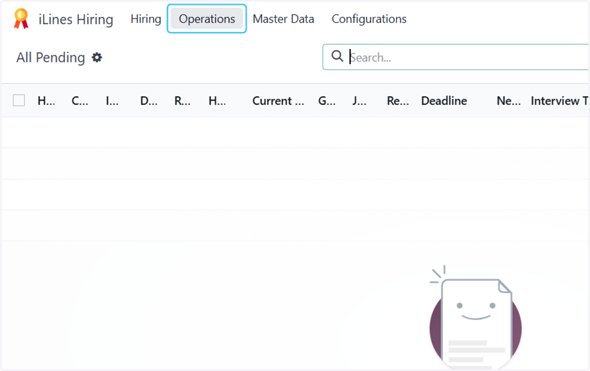 Click on Operations