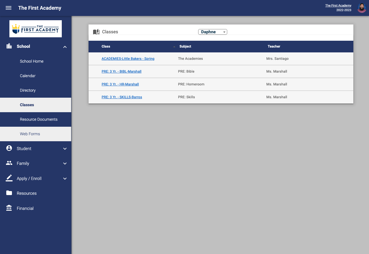 School (Web Forms)