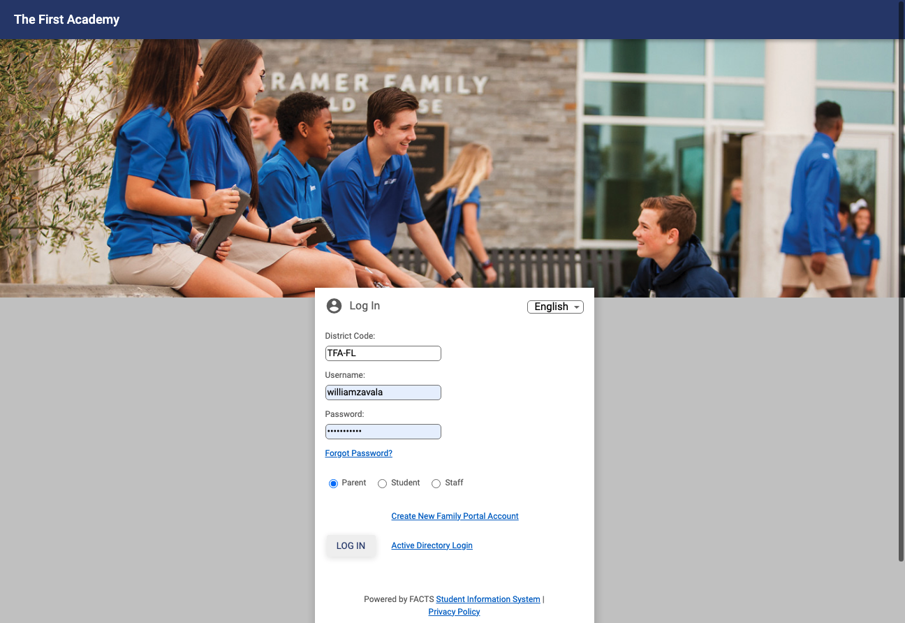 Login Information (Step 2)