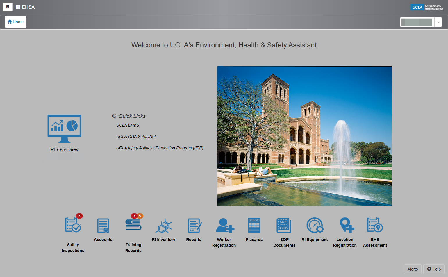 From the homepage, click on "Training Records"