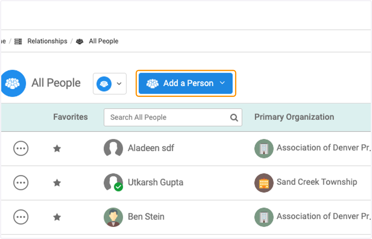 Click on Add a Person