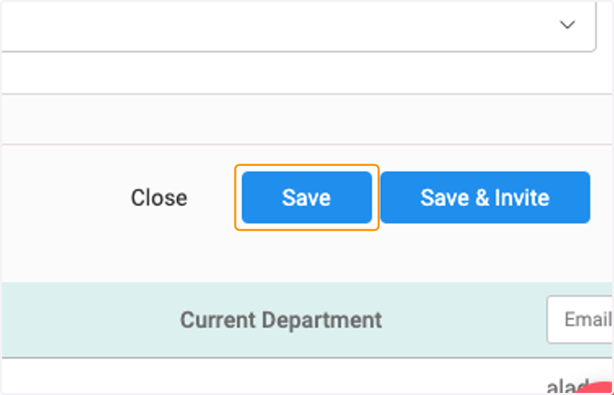 Click on Save or if you wish to send the person an invitation to complete the setup process and create a password, Click on Save & Invite