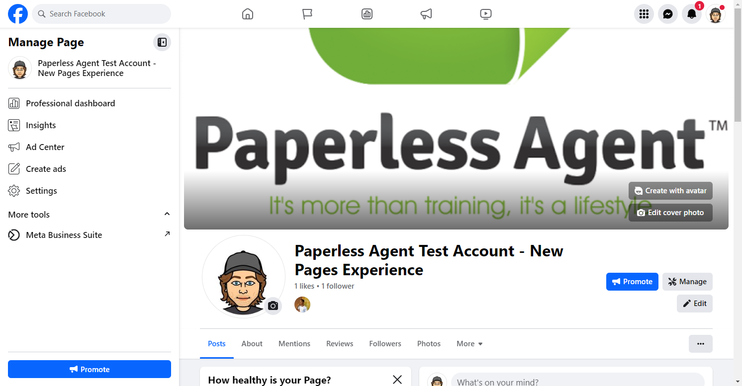 Navigate to your Facebook Business Page