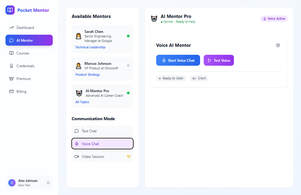 Click on Available Mentors…