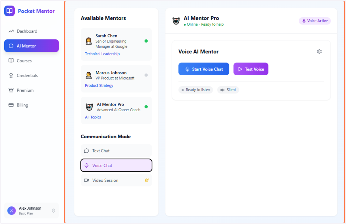 Click on Available Mentors…