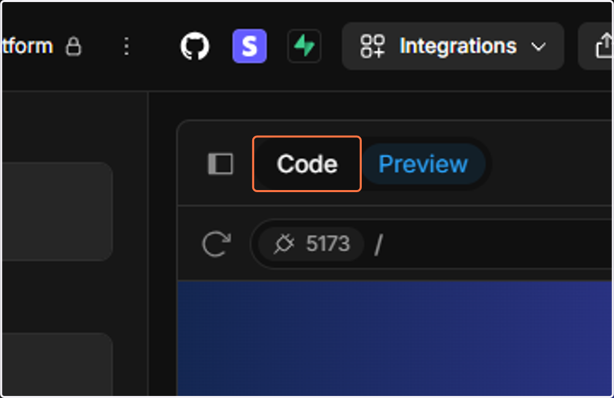 Click on Code