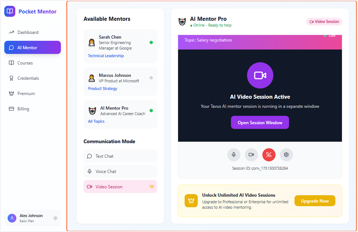Click on Available Mentors…