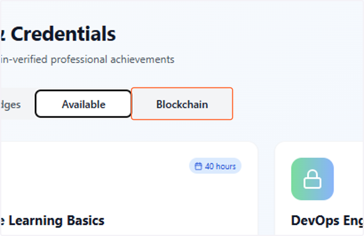 Click on Blockchain