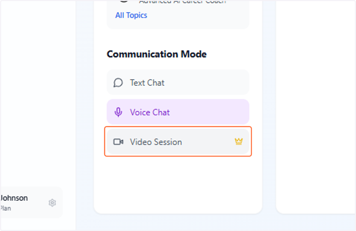 Click on Video Session
