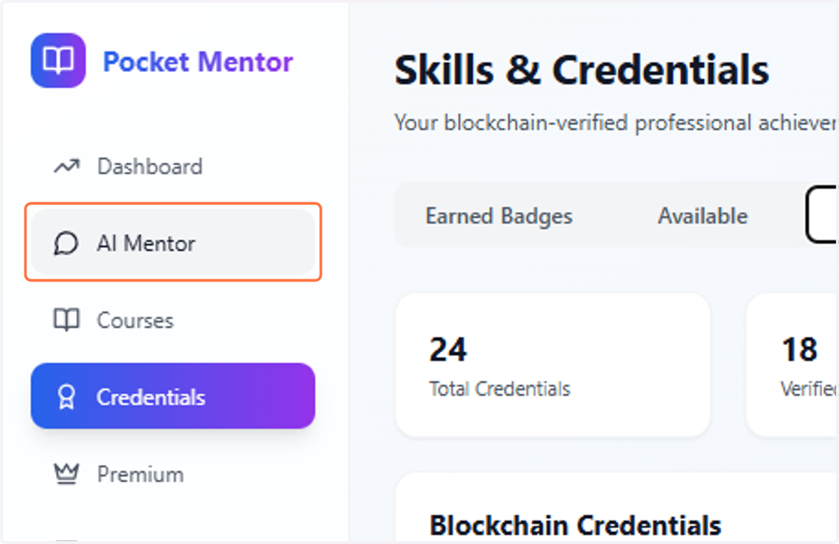 Click on AI Mentor