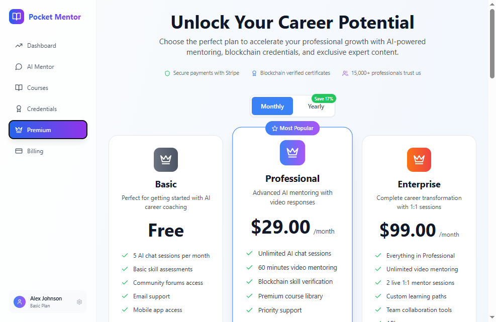 Click on Unlock Your Career Potential…