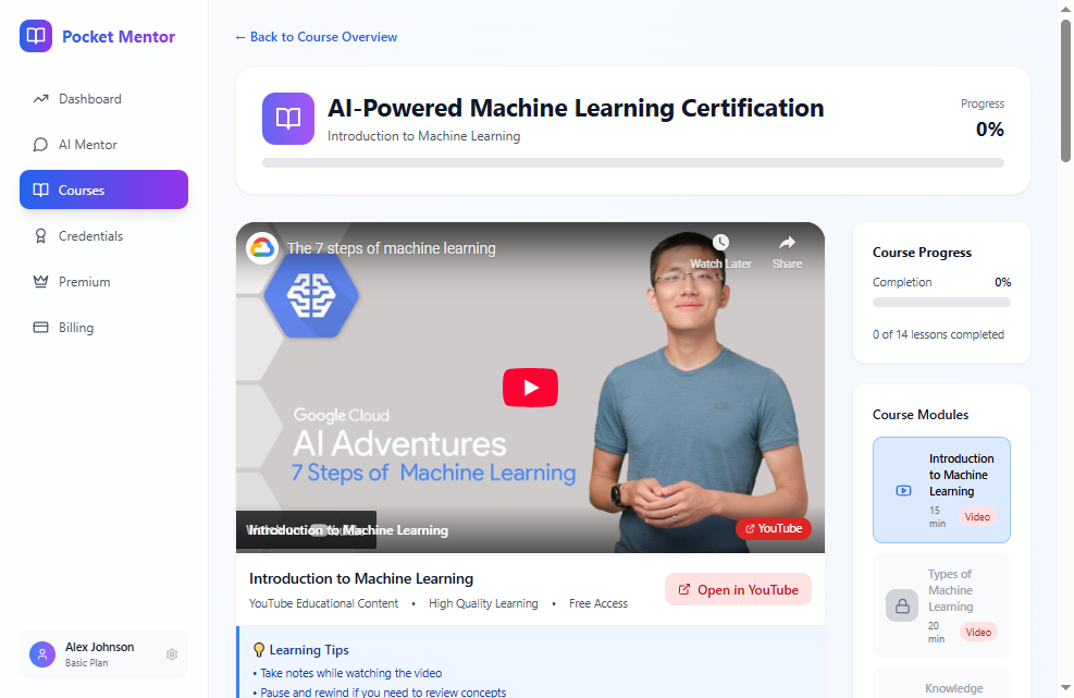Click on Introduction to Machine Learning…