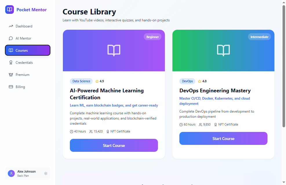 Click on Course Library…
