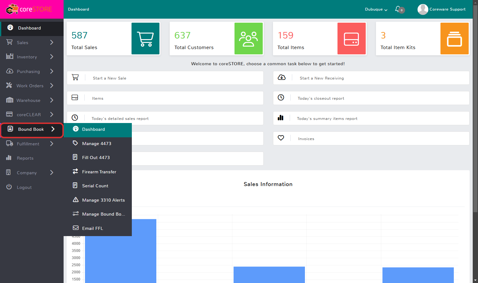 1. First, go to Boundbook > Dashboard.