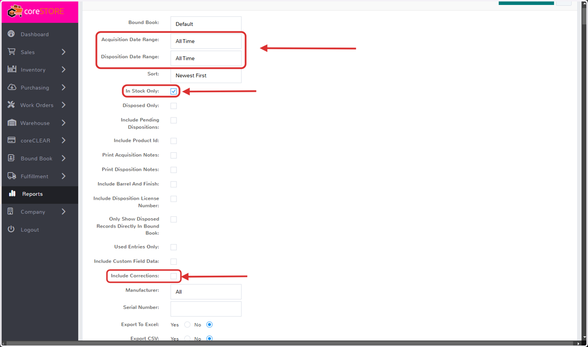4. On the Filters screen, apply the necessary filters for your Audit.