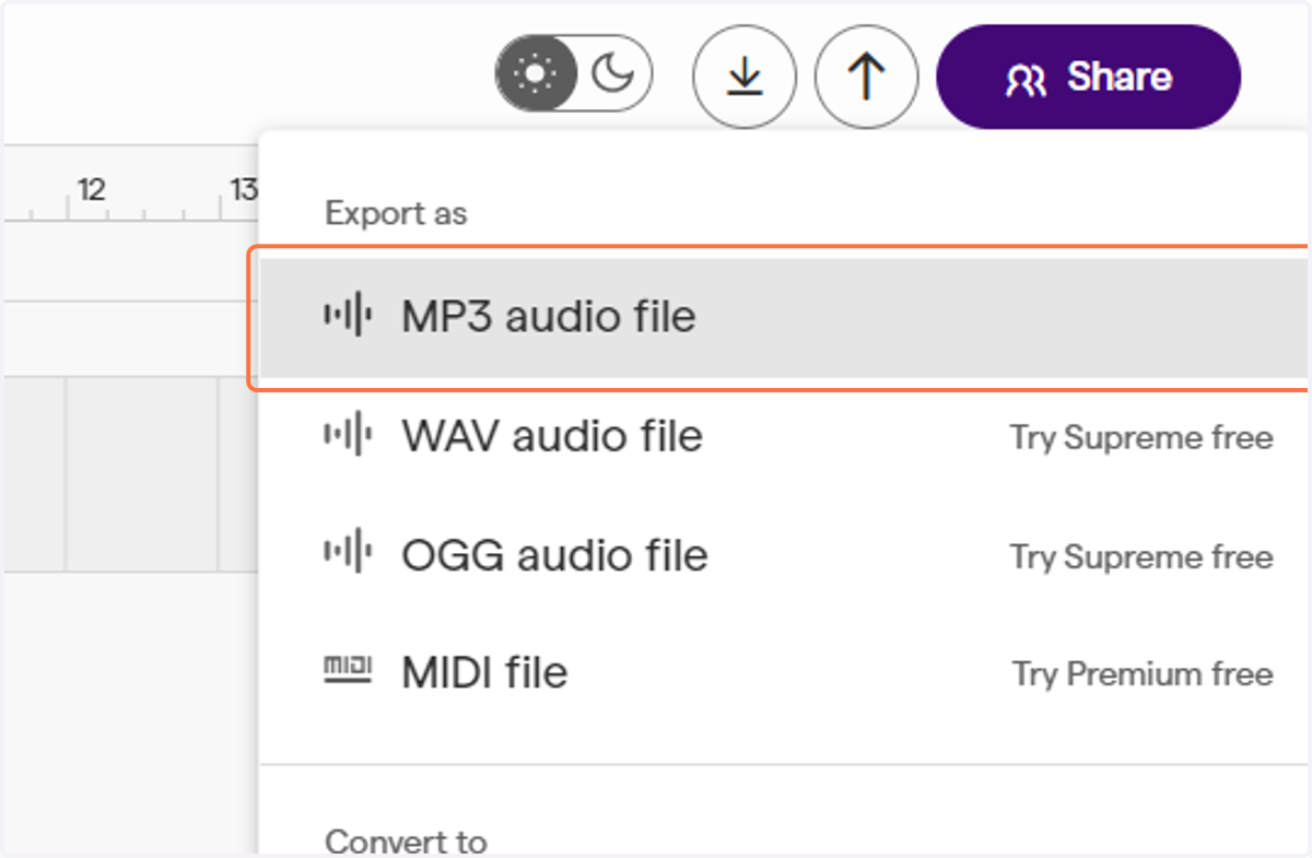 Click on MP3 audio file