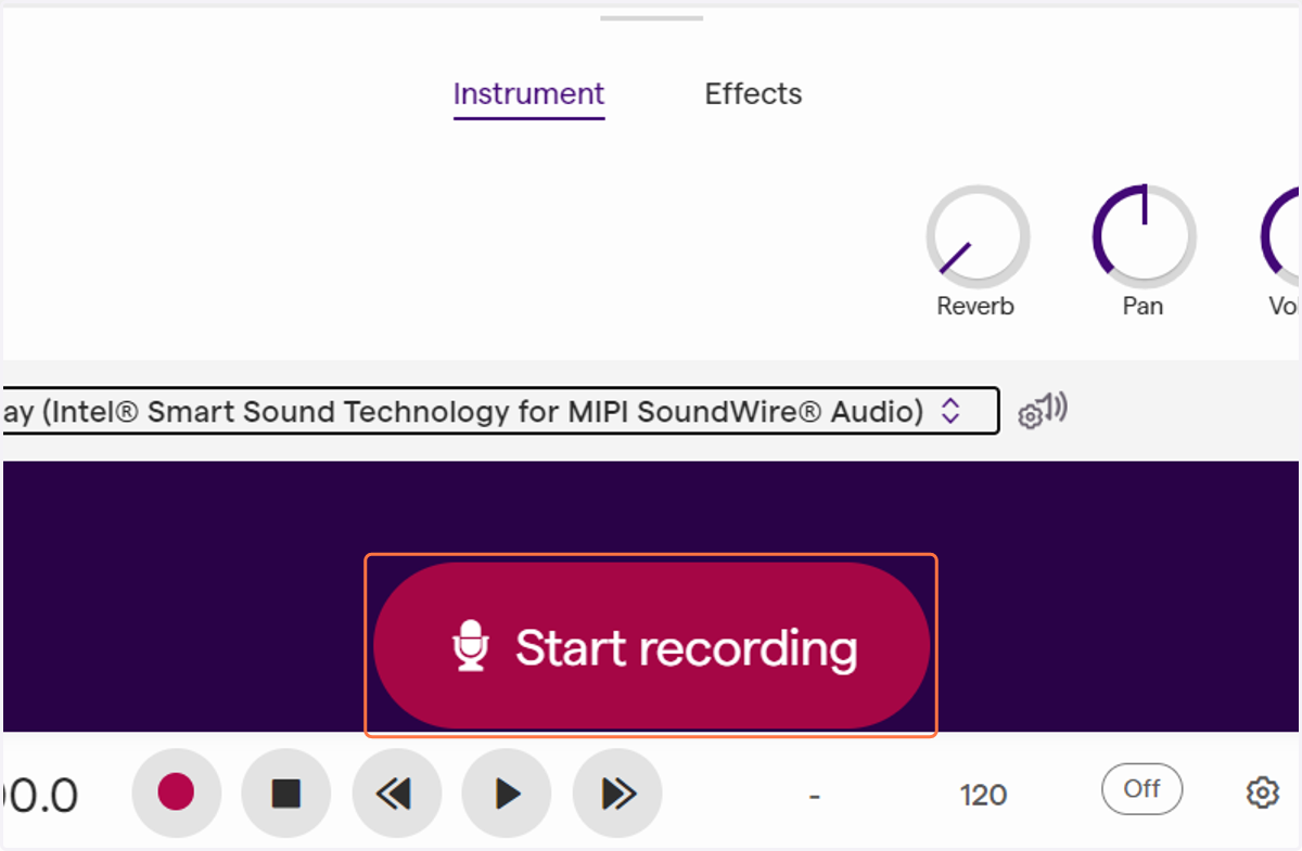 Click on Start recording