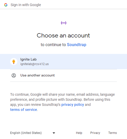 Sign in with your district Google Account