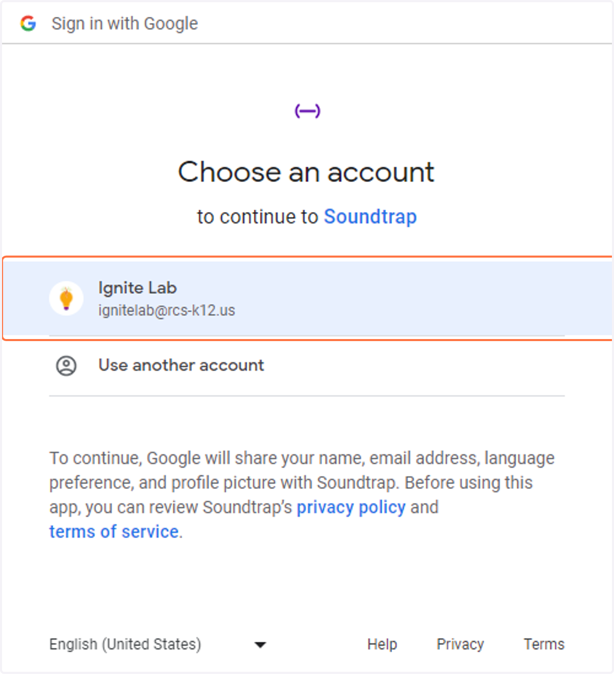 Sign in with your district Google Account