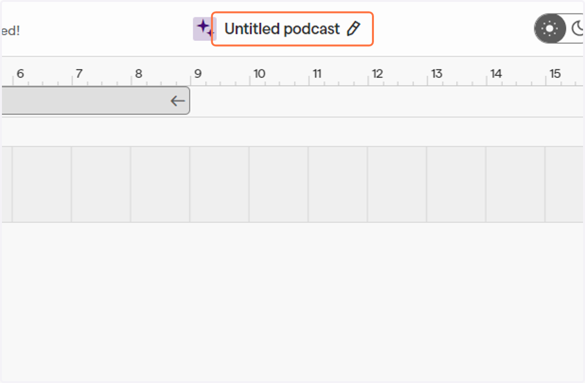 Click on Untitled podcast and give your podcast a title