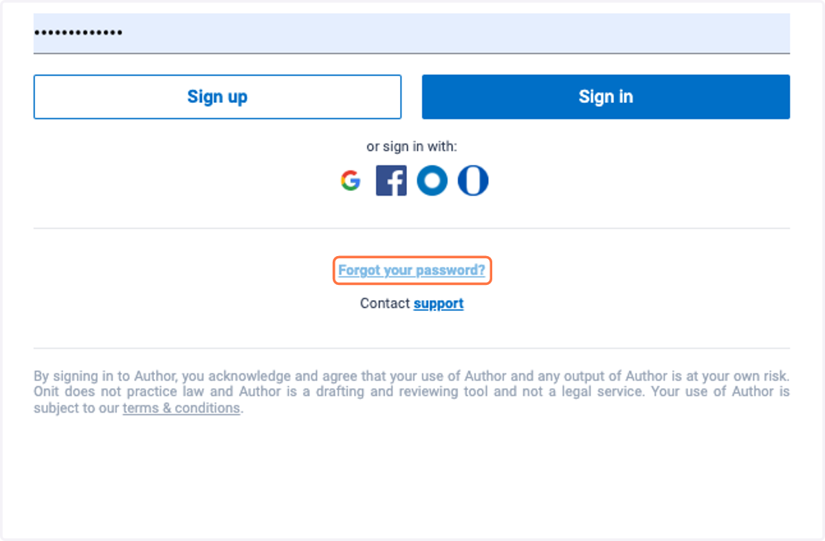 Click on Forgot your password?