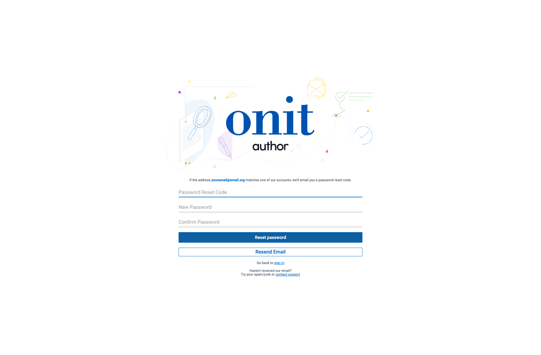 Click on Reset password
