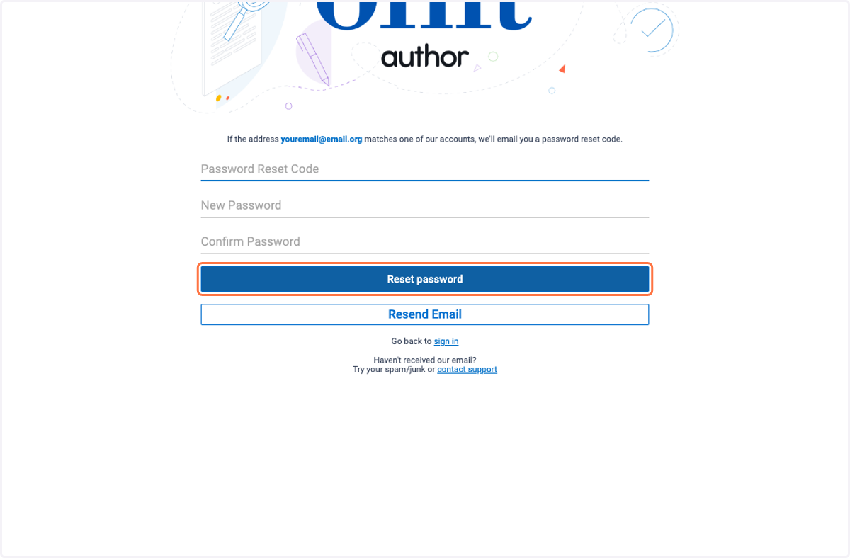 Click on Reset password
