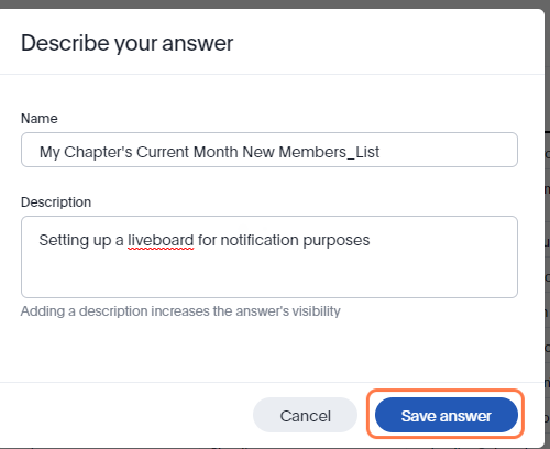 Click on Save answer