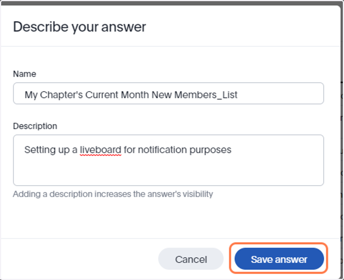 Click on Save answer