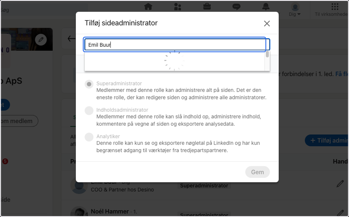 Type and search for "Emil Buur" and "Noél Hammer"