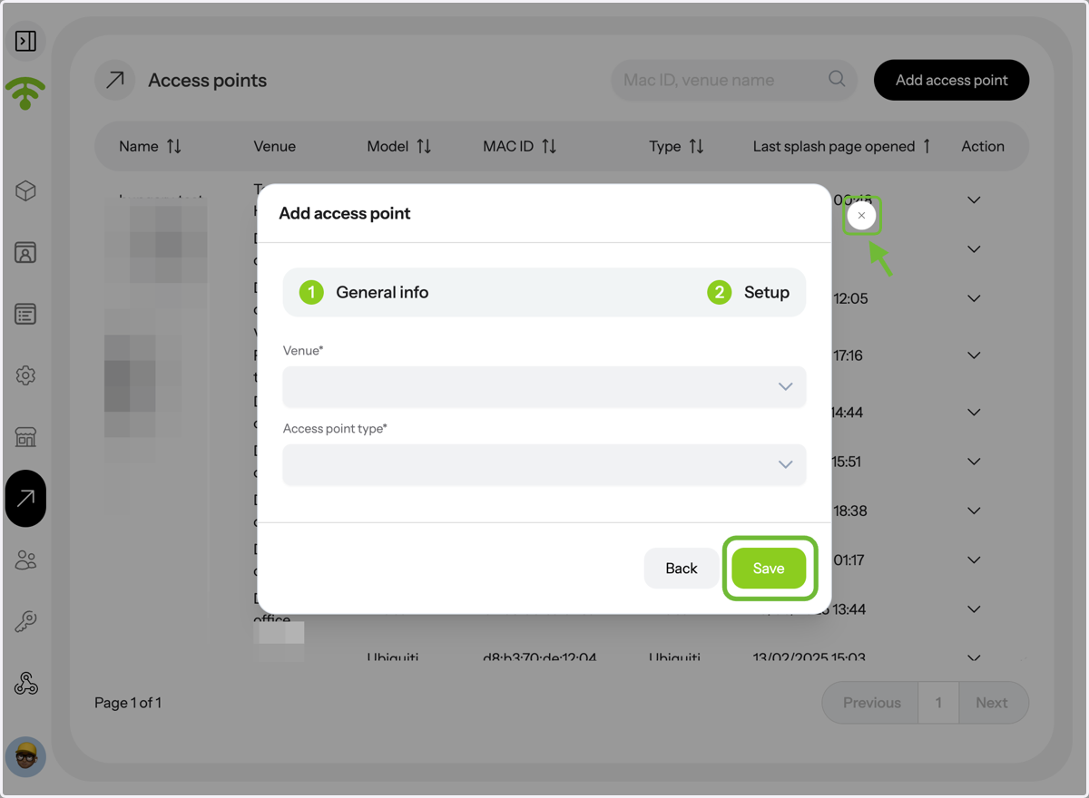 Once you're done, click 'Save' and close the tab by clicking the cross next to it. Tada! That's all. Happy Connecting and Managing Your Access Points!