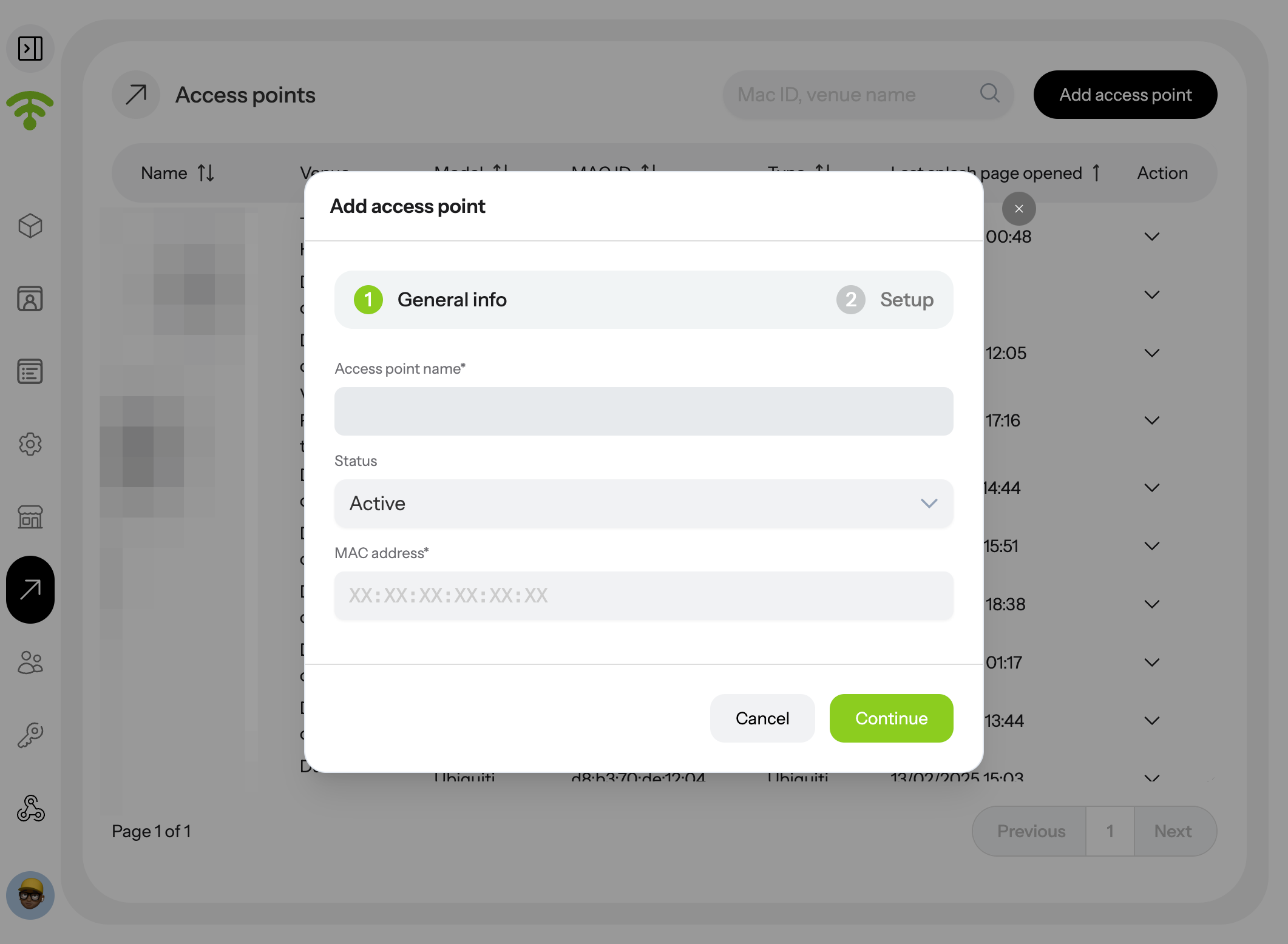 When you click on 'Add access point', a tab similar to the 'Edit Access point' will appear—follow the same steps as…
