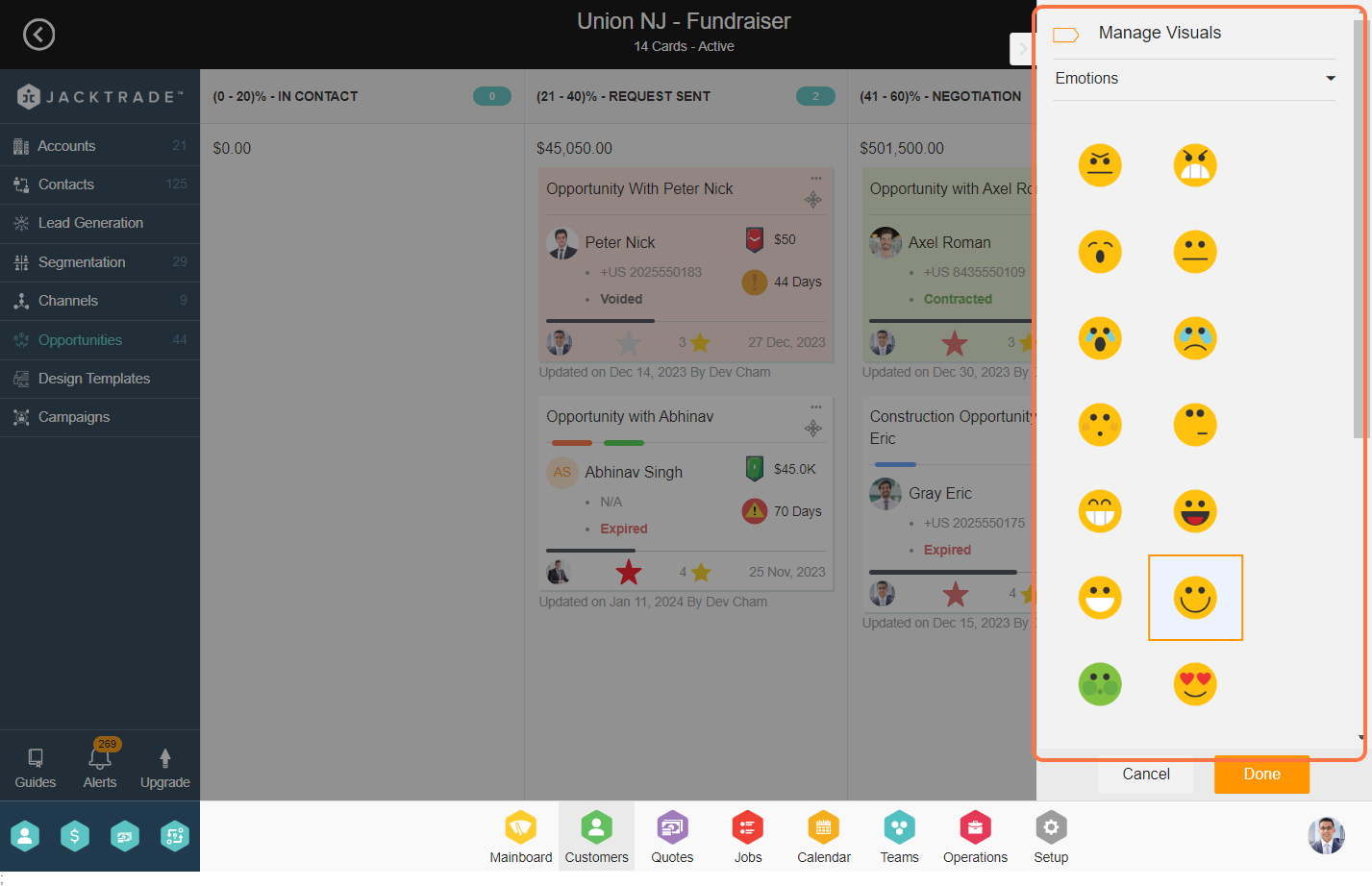Click on Manage Visuals…