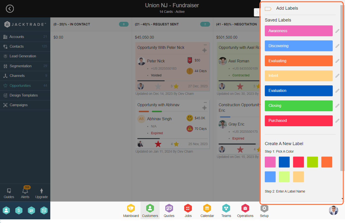Click on Add Labels…