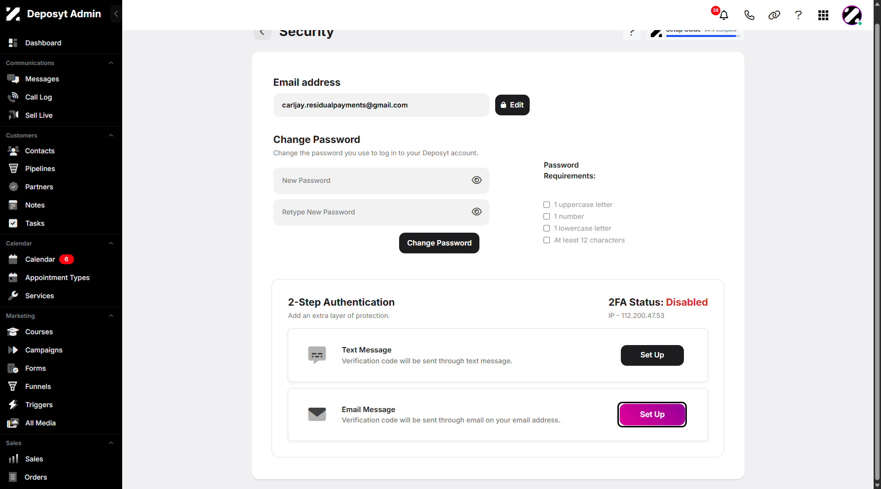 Step 7: Once you’ve made your selection, click Set up to proceed.