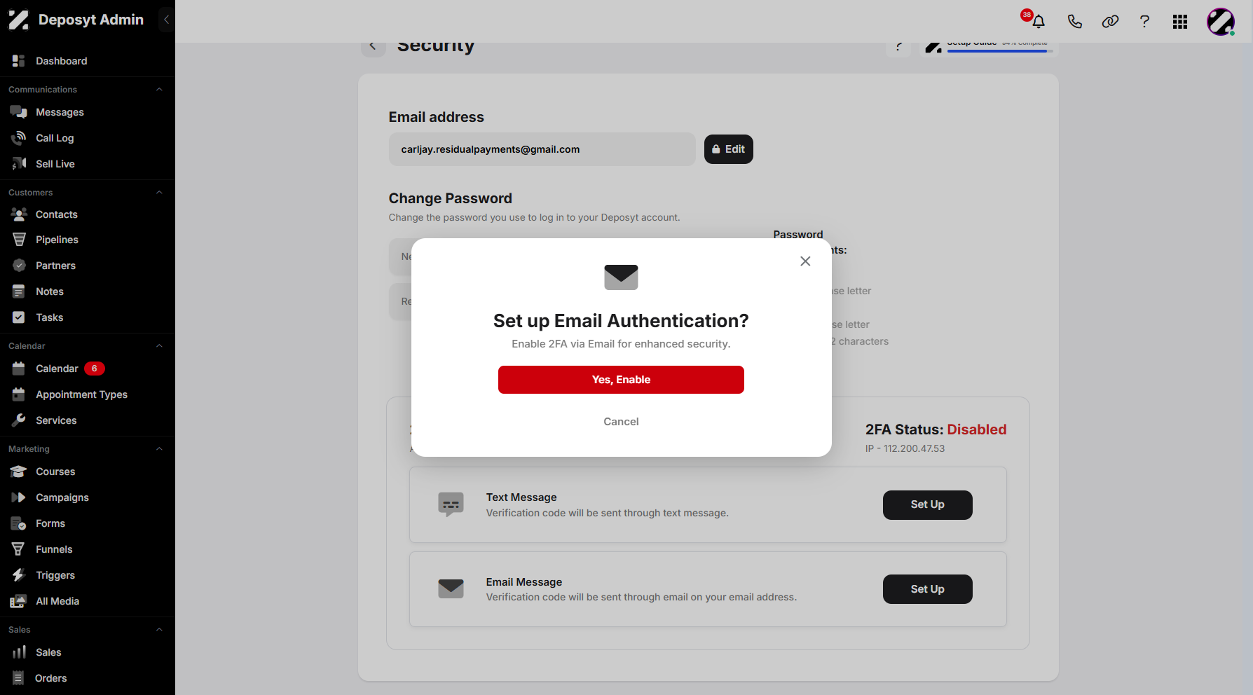 Setting Up Two-Step Authentication