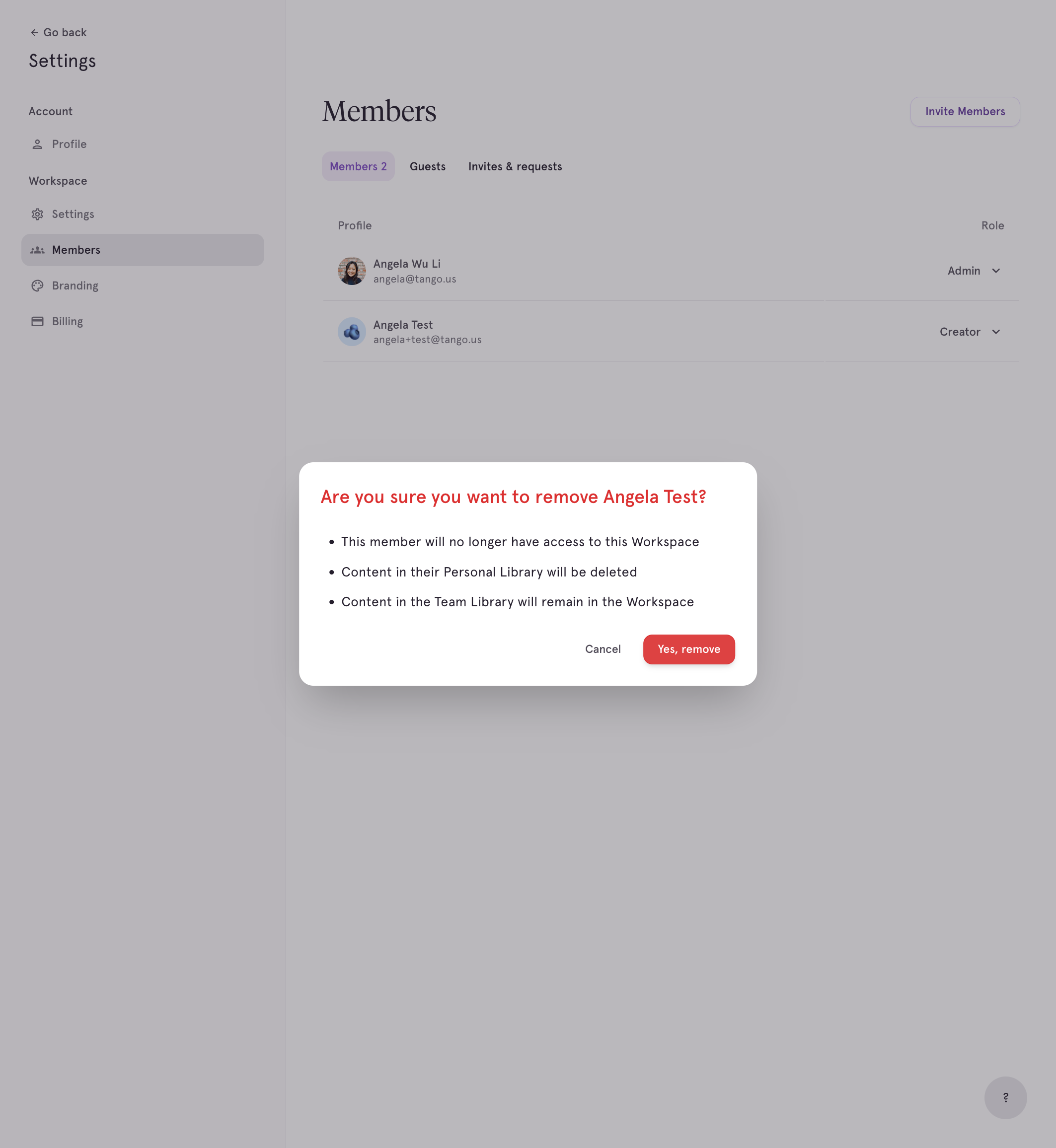 Click on Yes, remove