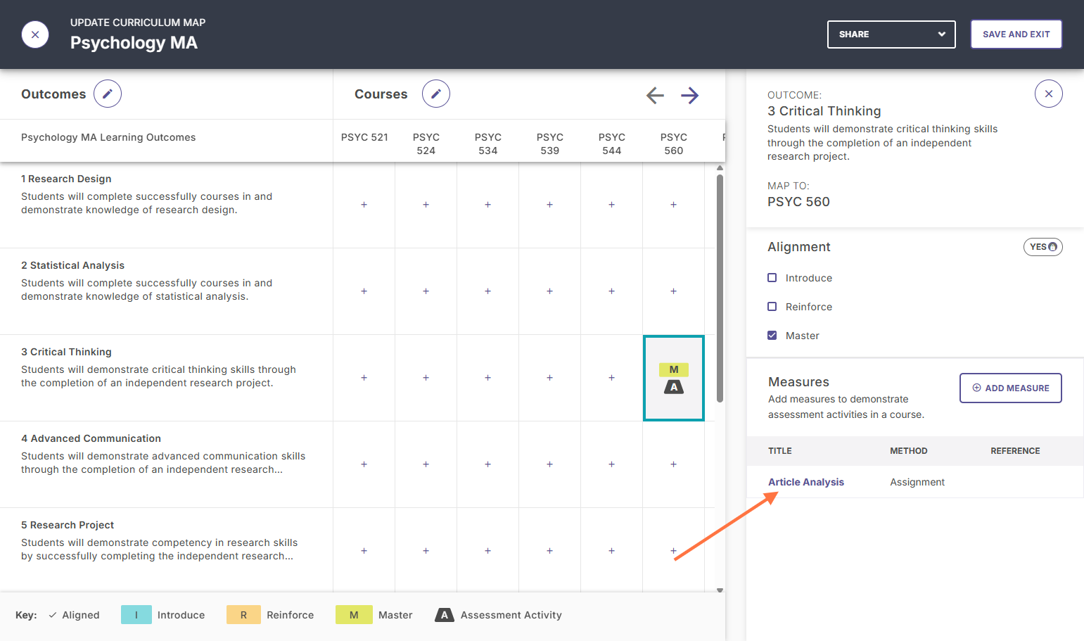 Your new measure should be showing in the list on the right side of the screen.