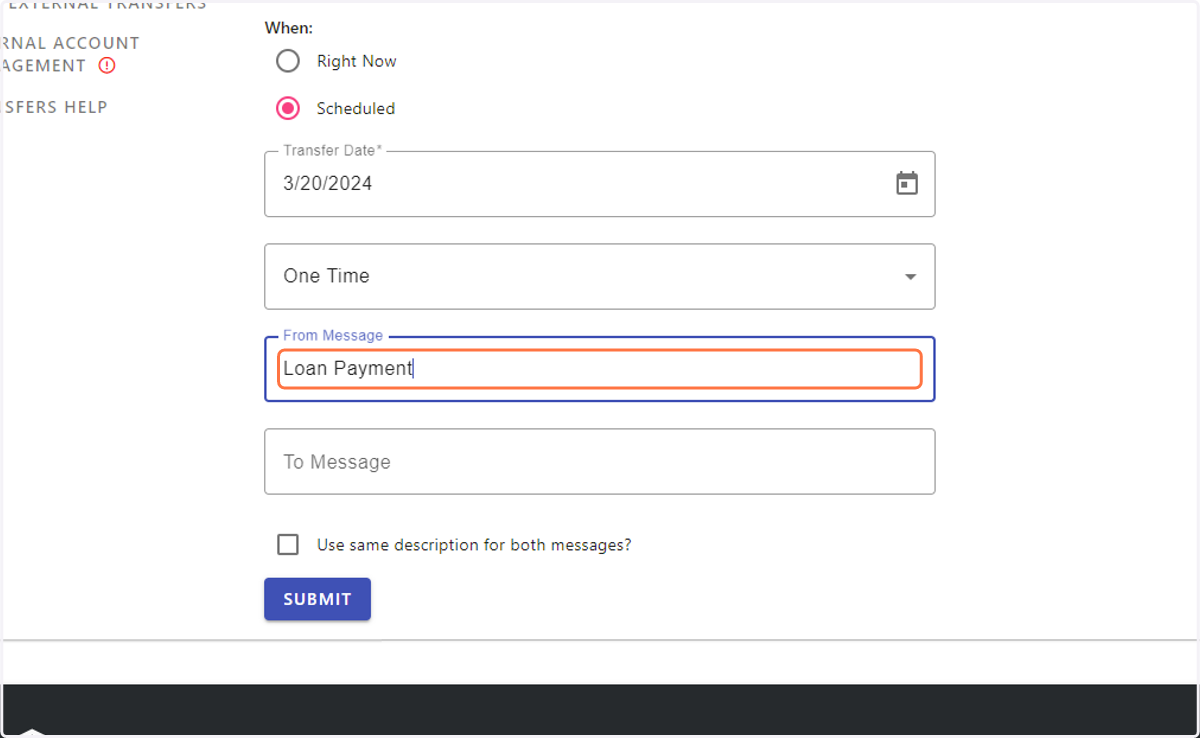 Optional: Enter a payment memo