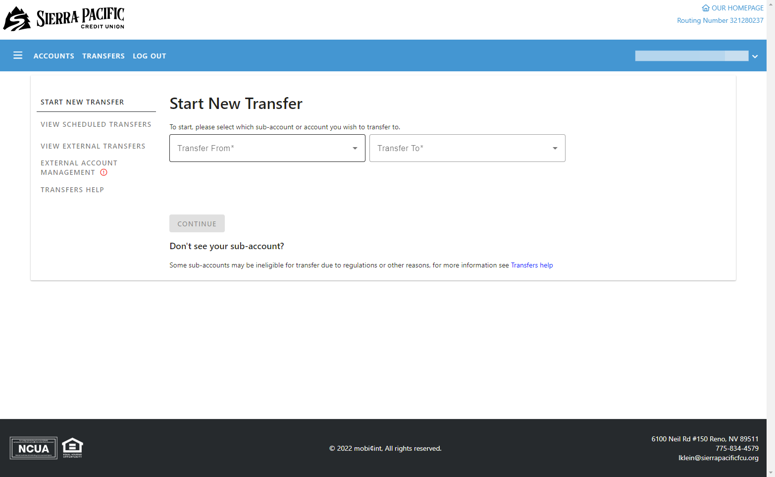 Click on "Start a New Transfer" and then "Transfer From".