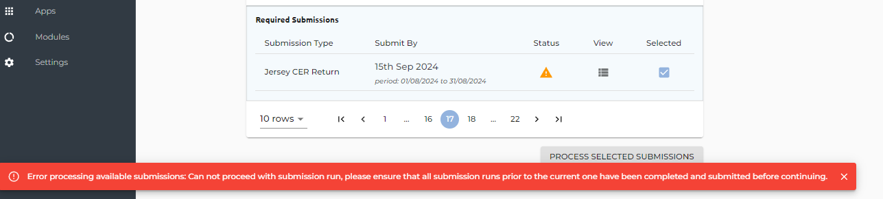 If the system confirms the submission. You'll receive a message on screen indicating success or failure